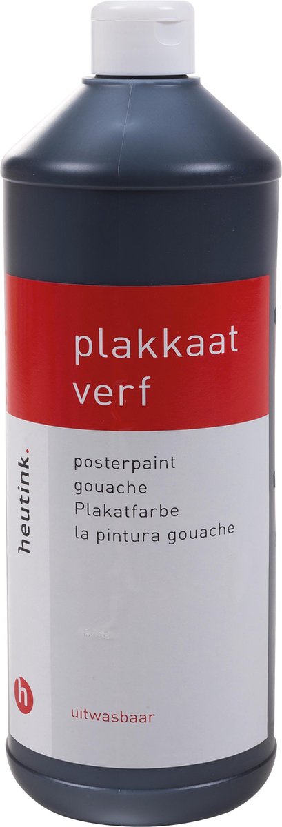 Plakkaatverf | Heutink | Zwart | 1 liter